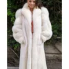 Hilary Mink Fur White Long Coat