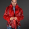 Jake Mink Fur Red Coat Jacket