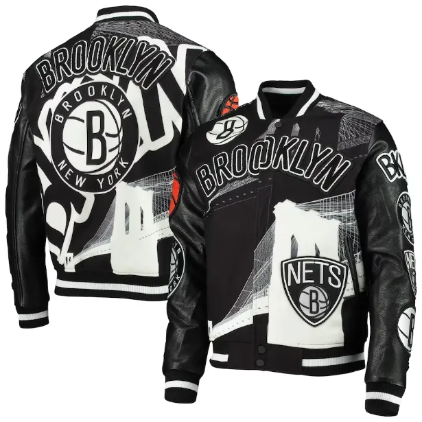 Brooklyn Nets Jacket, Nets Pullover, Brooklyn Nets Varsity Jackets, Fleece  Jacket
