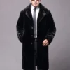 Kairo Faux Mink Fur Black Coat