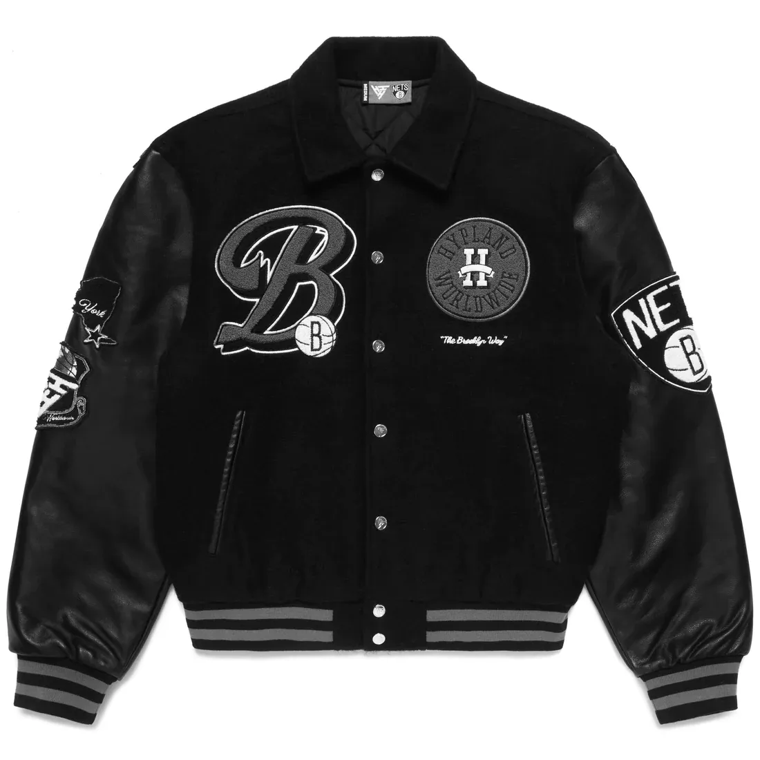 Kaya Robel Brooklyn Nets Black Varsity Jacket - William Jacket