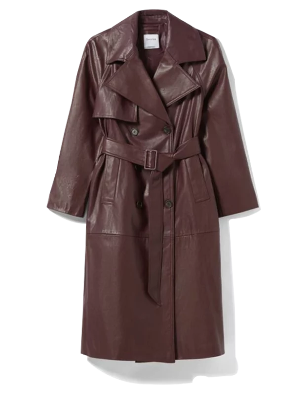 Handmade Dark Fashion Leather Trench Coat Mens Full Length -  Israel