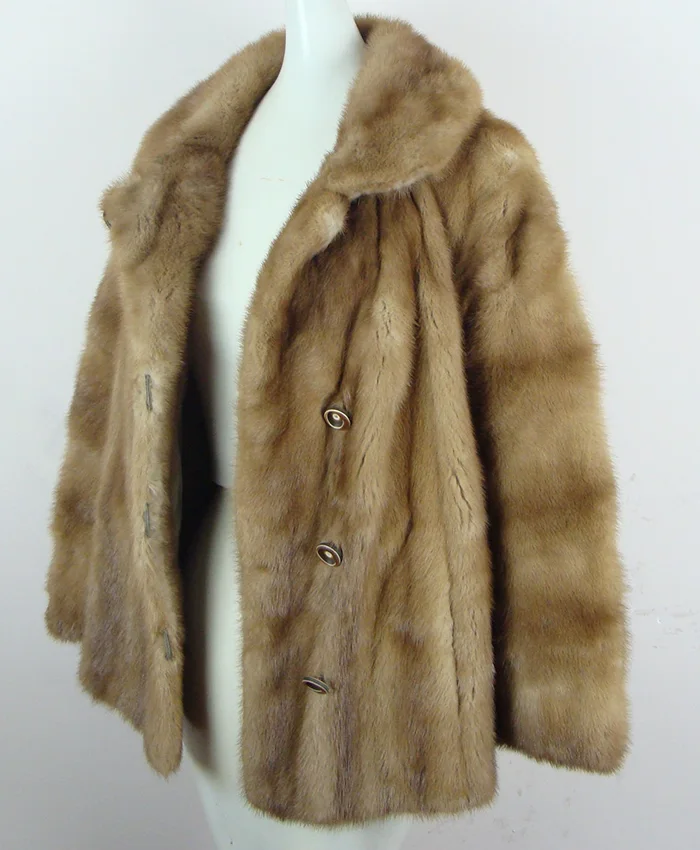 Vintage 1960s blonde mink fur collar and cufs