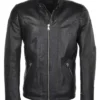 Rhys Full Grain Leather Black Jacket