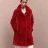 Shanna Mink Fur Graceful Red Coat