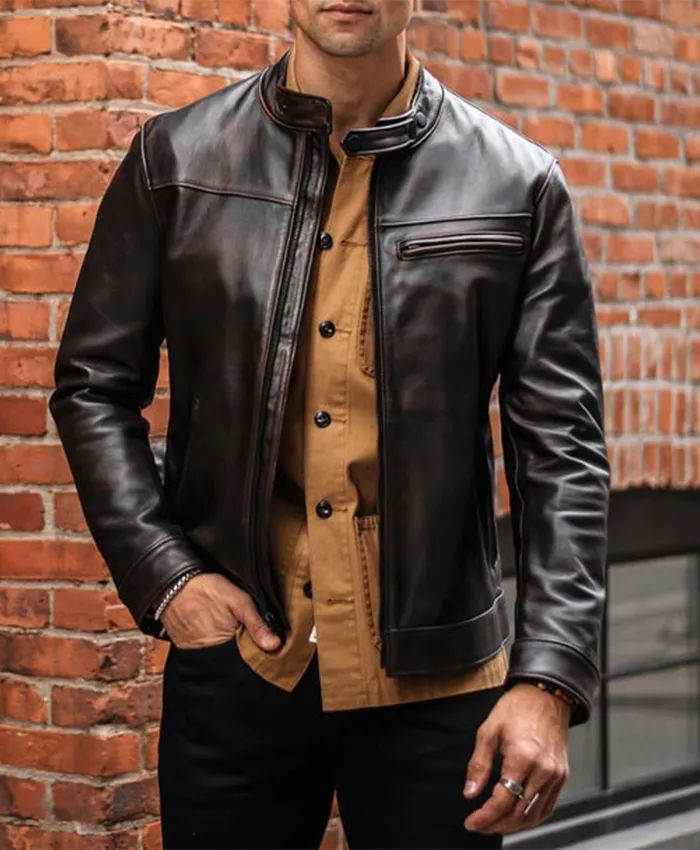 Solas Full Grain Leather Jacket For Sale - William Jacket