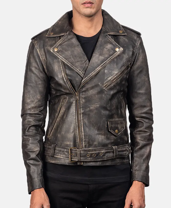 Soren Full Grain Leather Biker Jacket For Sale - William Jacket