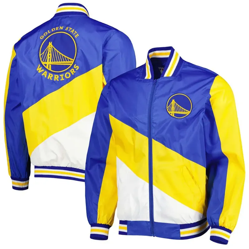 Golden State Warriors NBA Zip-up Hoodie Jacket Size Medium US Blue and Gold
