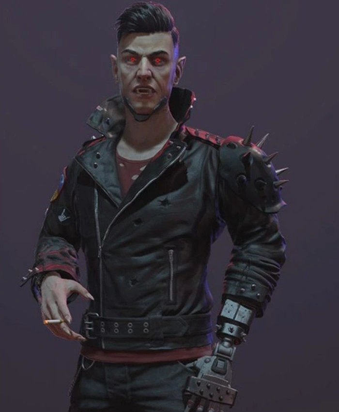 Cyberpunk 2077 Dracula Black Leather Jacket