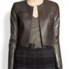 Dark Brown Leather Bolero Jacket