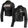 Elna Hane Los Angeles Lakers Black Biker Leather Jacket