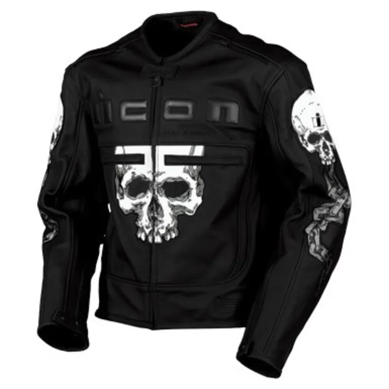 Icon Motorhead Skull Leather Motorcycle Jacket - William Jacket
