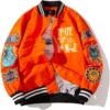 Leora Toy Hip Hop Orange Varsity Jacket