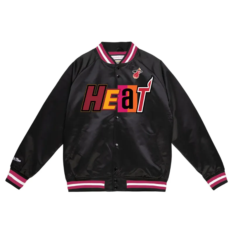 Lorna Fahey Miami Heat Black Satin Varsity Jacket - William Jacket