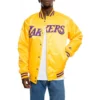 Lura Wolf Los Angeles Lakers Satin Varsity Jacket