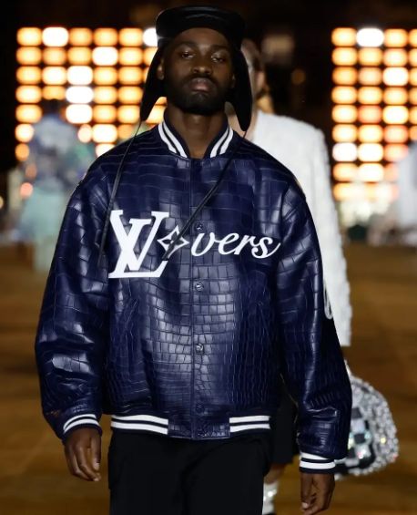 Mens Louis Vuitton vers 2024 Blue Varsity Jacket