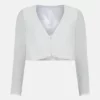 Sheer Sleeves White Bolero Jacket