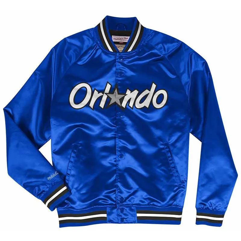 Satin Varsity Orlando Magic Blue and Black Jacket - HJacket