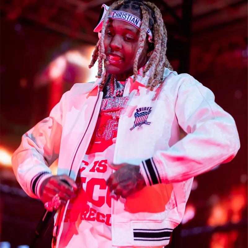 Lil Durk Bomber Jacket  Off-White Rapper Lil Durk Varsity Jacket
