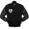 BlackPink Black Full-Snap Varsity Letterman Jacket