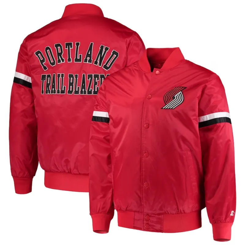 Davis Portland Trail Blazers Red Varsity Jacket
