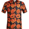 Halloween 2023 Orange Pumpkin Button Shirt