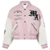 Pink Amiri Wool Varsity Jacket