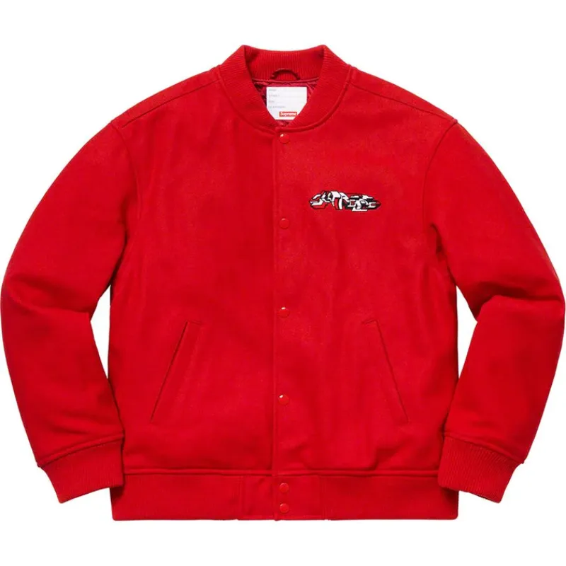 Red Supreme Varsity Jacket - William Jacket