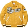 Supreme Uptown Yellow Studded Leather Varsity Jacket