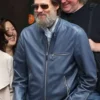 Jim Carrey Blue Cafe Racer Leather Jacket