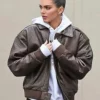 Kendall Jenner Brown Leather Jacket