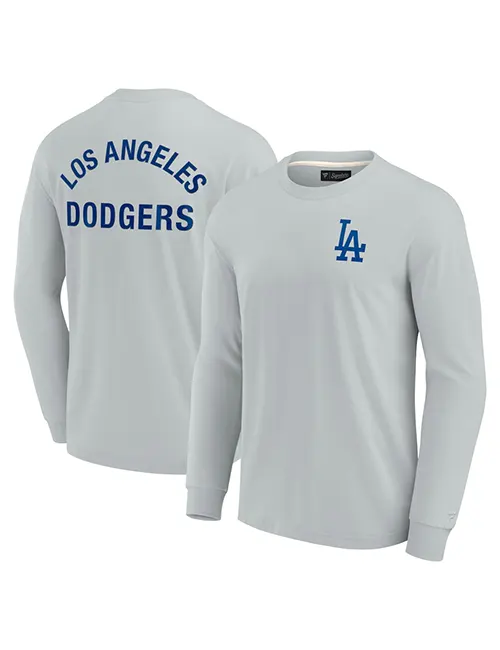 Unisex Fanatics Signature Gray Los Angeles Dodgers Super Soft Long Sleeve T-Shirt Size: Small