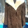 Marie Persian Lamb Coat Dark Brown with Mink Collar