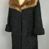 Persian Lamb Black Coat with Mink Collar