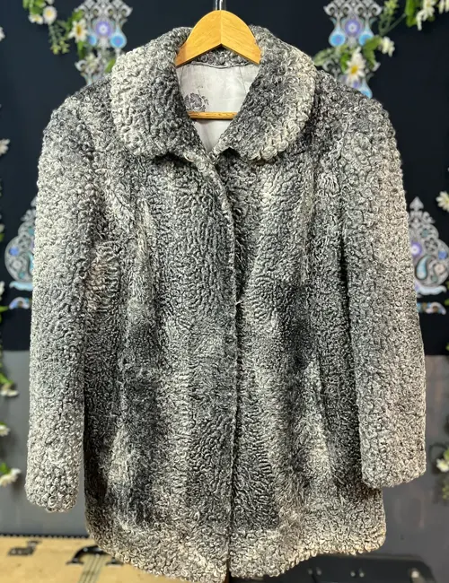 Adrienne Persian Lamb Coat Silver Grey Fur Jacket - William Jacket