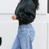 Kylie Jenner Black Cropped Hoodie