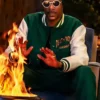 Snoop Dogg Death Row Green Paisley Varsity Jacket