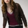 Amy Pond Doctor Who Season 5 Karen Gillan Brown Leather Jacket