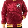Atlanta Hawks Throwback Wordmark Red Varsity Jacket