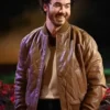 Claim To Fame Kevin Jonas Brown Quilted Leather Jacket