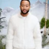 John Legend Holiday Pop-Up Thirteen Lune White Fur Jacket