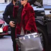 Kim Kardashian American Horror Story Red Fur Coat