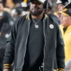 Pittsburgh Steelers Mike Tomlin Black Bomber Jacket On Sale