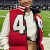 49ers Kristin Juszczyk Red Puffer Vest