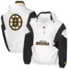 Boston Bruins Starter White Half-Zip Pullover Jacket