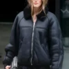 Charlotte Cardin Oversized Leather Jacket