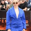Florence Pugh Oppenheimer Movie Event Blue Coat
