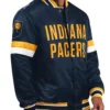 Home Game Indiana Pacers Navy Satin Varsity Jacket