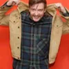 Hunt for the Wilderpeople Rhys Darby Brown Suede Jacket For Sale