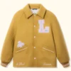 Lefleur Yellow Snap Varsity Jacket